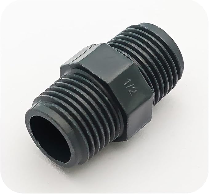 5PCS 1/2" PVC Hex Nipple Fitting, G1/2 X G1/2 Male Thread Coupling Adapter - Image 3