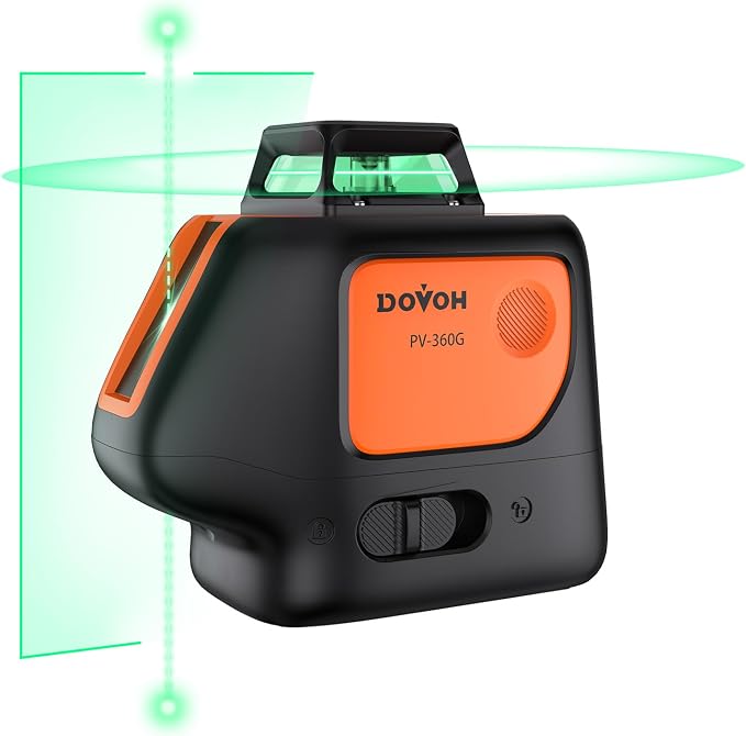 Plumb Dot Laser Level 360 Self Leveling, PV-360G | High Accuracy, Rechargeable by DOVOH