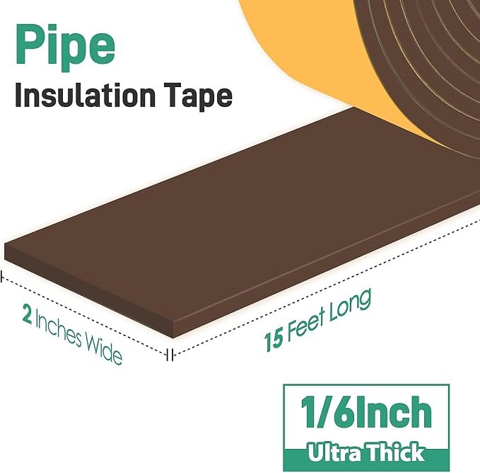 TOHONFOO Outdoor Pipe Insulation Tapes, Foam Pipe Heat Tape, insulation foam - Image 7