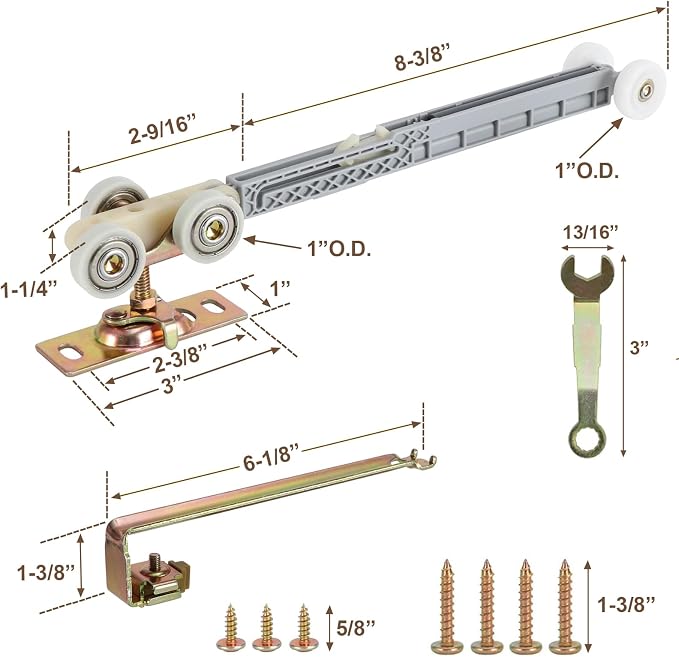 Sliding Pocket Door Bi-Directional Soft Close Rollers Kit | 1" O.D. Ball - Image 2