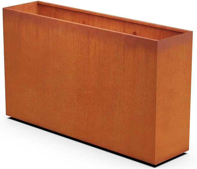 Large Rectangular Planters for Outdoor Plants – 72x18x42 Inch Corten Steel by Plantercraft