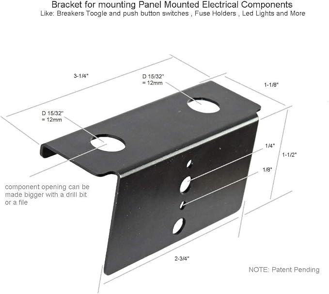 Bracket for Dual Panel Mount Electrical Components Like Push Button Circuit - Image 3