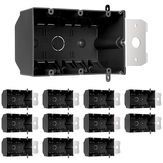 3-Gang PVC Black Adjustable Electrical Box, 49 Cubic Inch | ETL Listed by YQMIGU