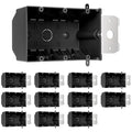 3-Gang PVC Black Adjustable Electrical Box, 49 Cubic Inch | ETL Listed by YQMIGU