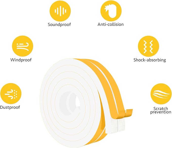 Strong Adhesive Thick WeatherStrip, High Density, Weatherproof | Reduces - Image 2