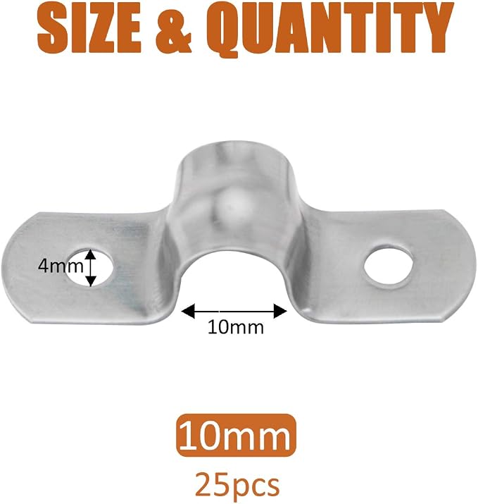 ISPINNER 25pcs M10 Stainless Steel Rigid Pipe Strap - Image 2