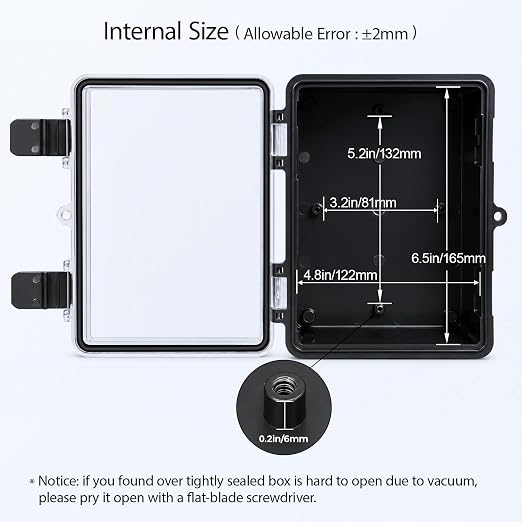 LeMotech Junction Box IP67 Waterproof Electrical Box ABS Plastic Hinged Shell - Image 4