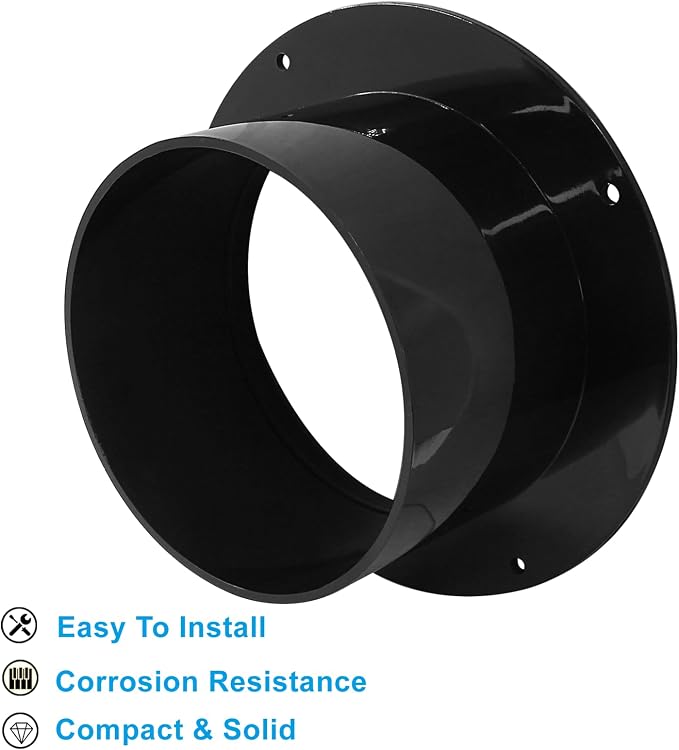Piutouyar 100mm/4 Inch Duct Connector Flange, Straight Pipe Flanges Duct - Image 5