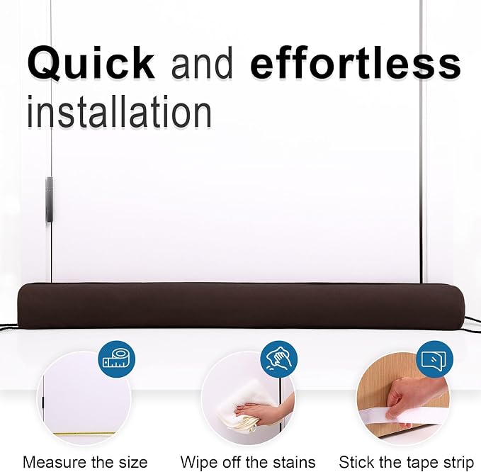 34 Inch Door Draft Stopper, Blocks Hot Cold Air - Image 5