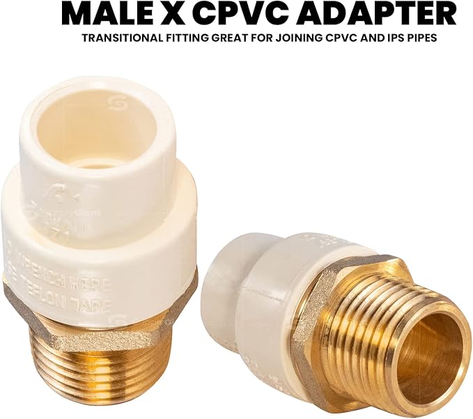 Supply Giant CSDQN034 Male x PVC Adapter Transition Pipe Fitting Durable Over - Image 2