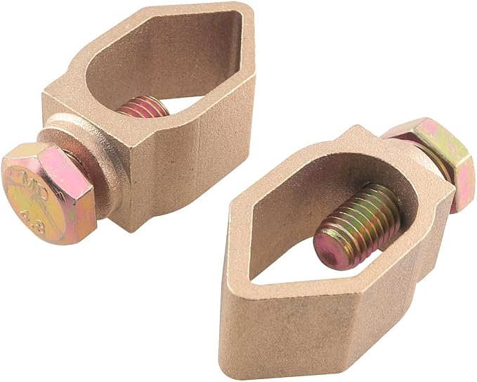 2PCS Metal Ground Rod Clamp 5/8 inch U shaped Copper Lightning Rod Clamp - Image 3