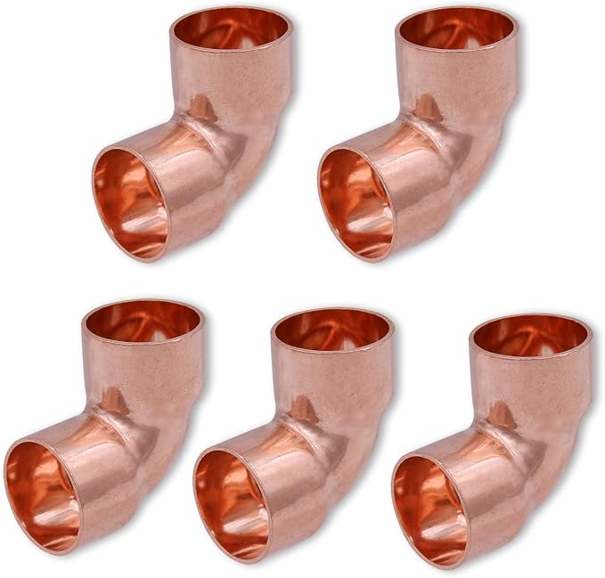 90 Degrees Elbow, Copper Fitting 3/4 Inch ID Welding Joint by YTkavq