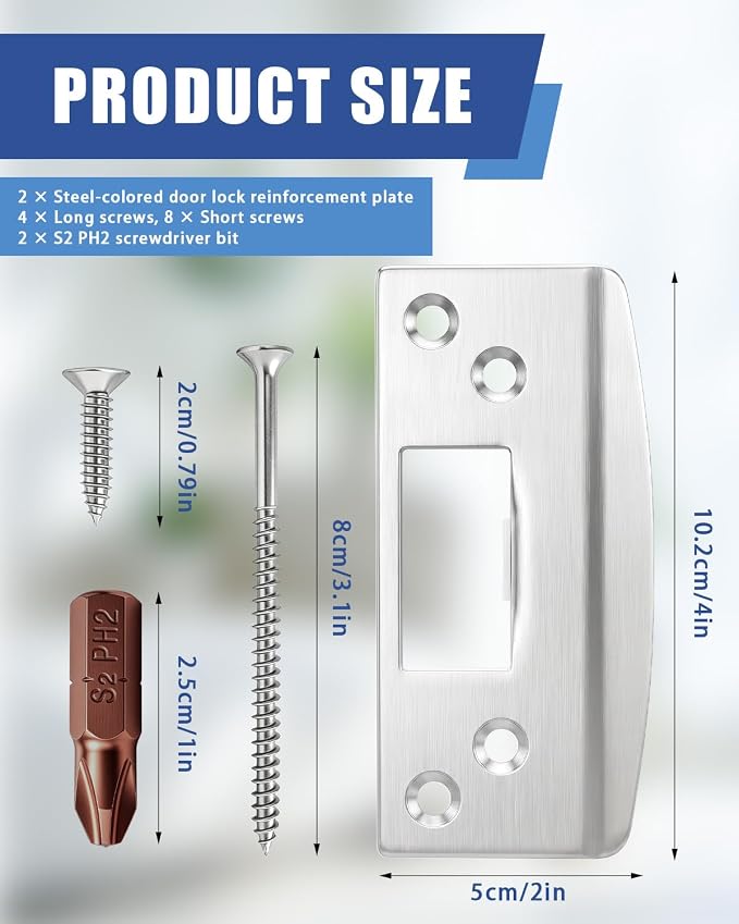 Extra Large Door Strike Plate, Adjustable Door Strike Plate, Applicable - Image 2