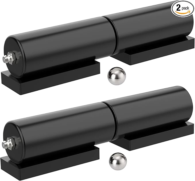Heavy Duty Gate Hinges 5 Inches- 2 Pack Weld On Install Black Iron Barrel Hinge by Letowe