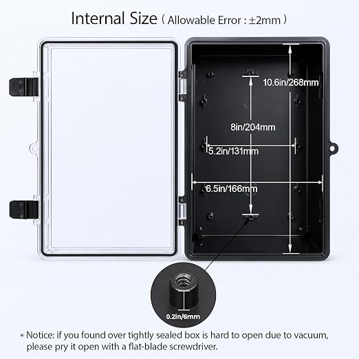LeMotech Junction Box IP67 Waterproof Electrical Box ABS Plastic Hinged Shell - Image 4