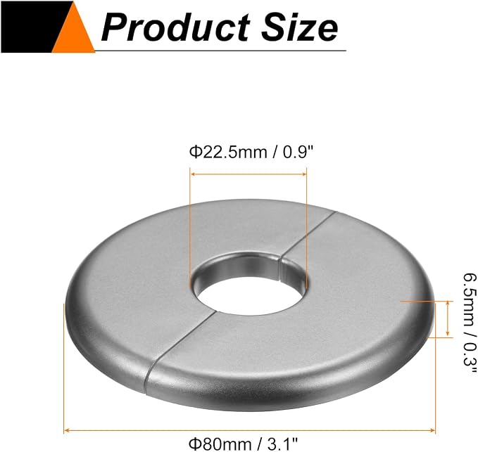 HARFINGTON 2pcs Wall Split Flange 22.5mm/0.9" Self-Adhesive Plumbing Cover - Image 2