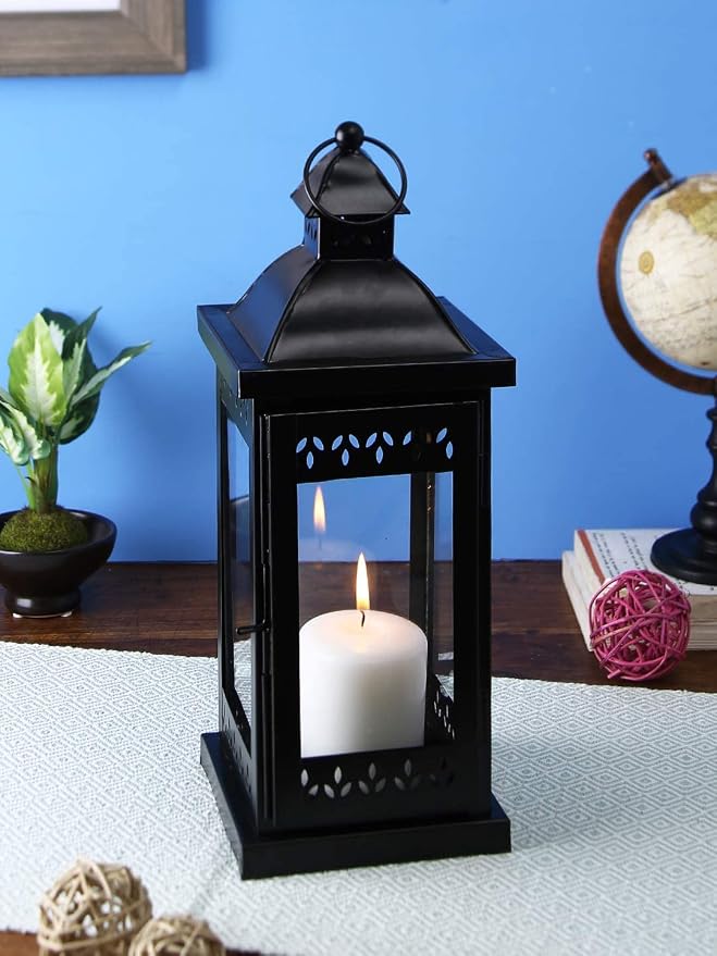 Hosley 15" Clear Glass Iron Lantern - Image 8