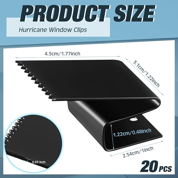 20 Pcs Hurricane Window Clips Hurricane Storm Plywood Clips Carbon Steel Window - Image 2