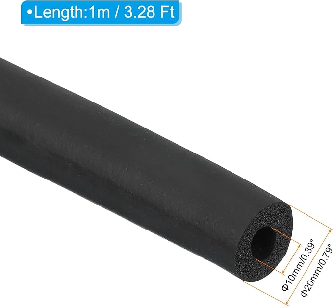 PATIKIL 10mm ID x 20mm OD x 1m Long Pipe Insulation Foam Tube, Pipe Cover Wrap - Image 2