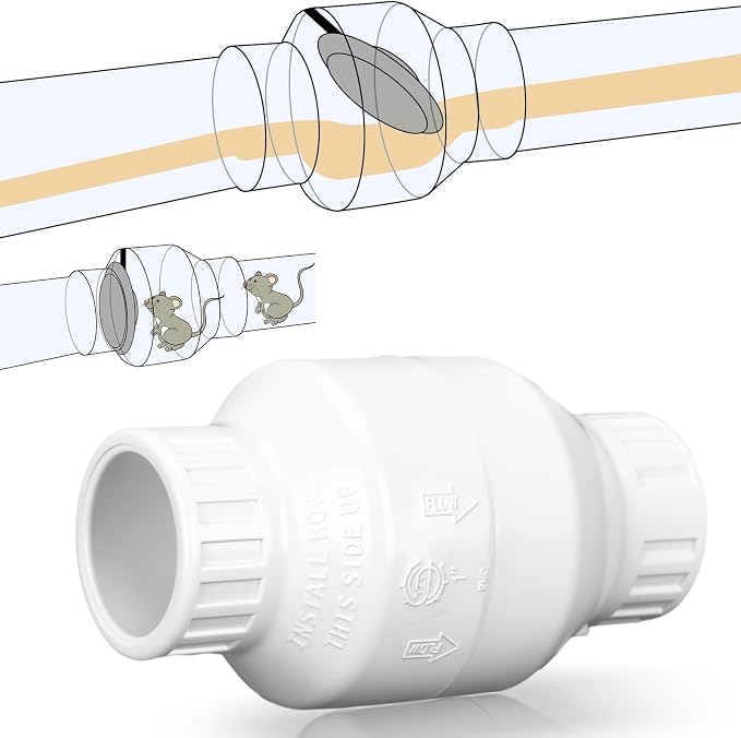 Geetery 1 Pcs 1'' PVC Check Valve Slip Swing No Spring Back Flow Preventer by Geetery