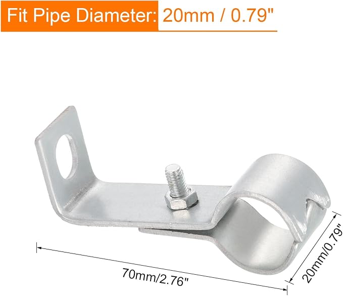 uxcell L Shaped Standoff Pipe Clamp Strap Fit - Image 2