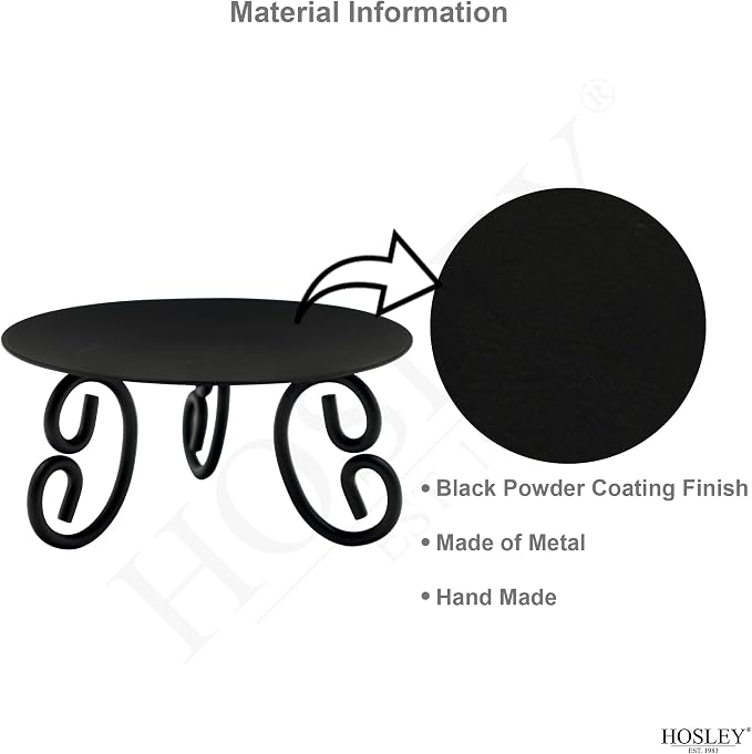 Hosley Set of 2 Black Iron Pillar Candle Holders - Image 9
