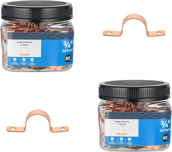 60 Pack Niikappu Copper Pipe Strap Clamp Hanger by Unknown