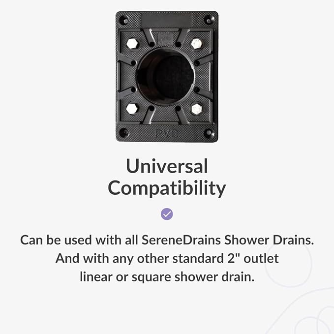 2 Inch Shower Drain Base for Linear Square Shower Drains Plastic PVC Floor - Image 5