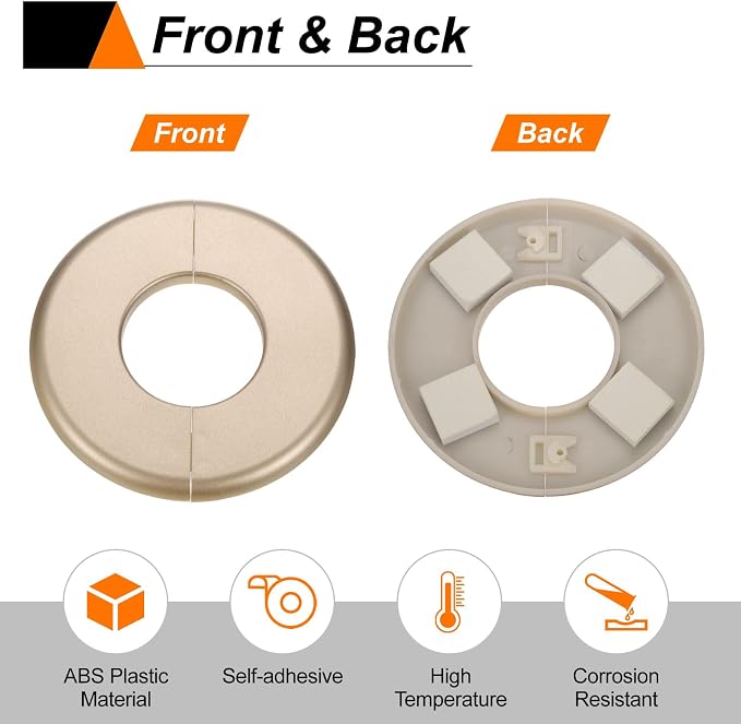 HARFINGTON 2pcs Wall Split Flange 51mm/2" Self-Adhesive Plumbing Cover Plates - Image 5