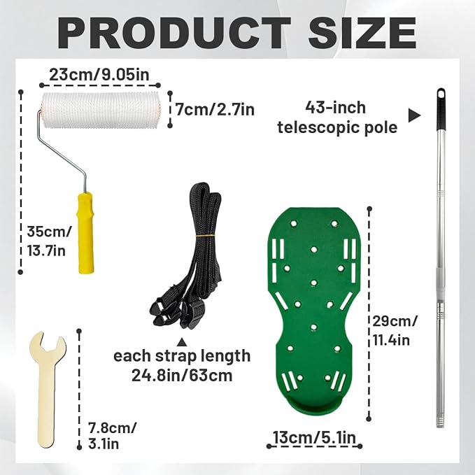 4PCS 9in Spiked Roller for Self-Leveling Concrete | 4PCS 9in spiked rollers for - Image 2