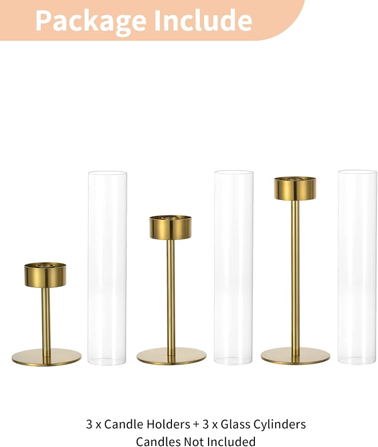 NUPTIO Candlestick Holders for Table Centerpiece, Tall Brass Taper Candle - Image 8