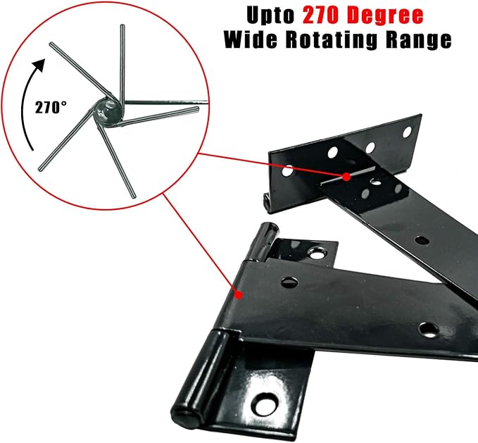 HLMOptimo Heavy Duty T Hinge Tee Hinge T Strap Hinge Shed Hinge Gate Hinge Barn - Image 2