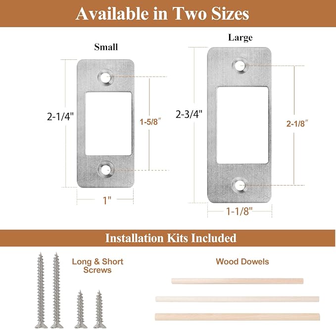 Deadbolt Restorer Strike Plate Large Version 2-3/4"H x 1-1/8"W | Large Opening - Image 5