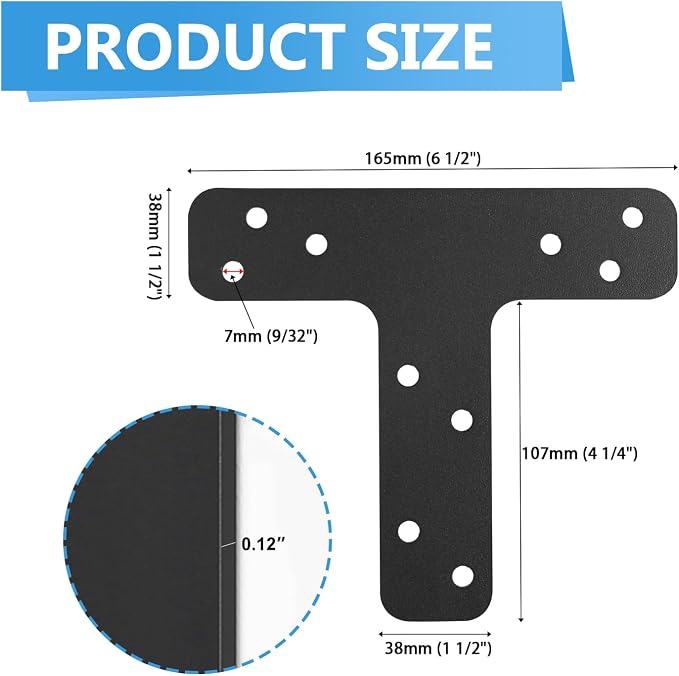 T Post Bracket 6Pcs, Mending Plate - Image 2