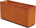 Large Rectangular Planters for Outdoor Plants 60x18x30 | Extra Large Corten by Plantercraft