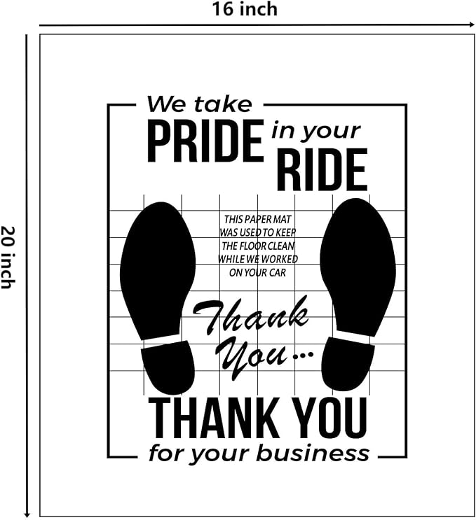 White Car Paper Floor Mats, Temporary Cars Floor Protector, Automotive Mat - Image 2