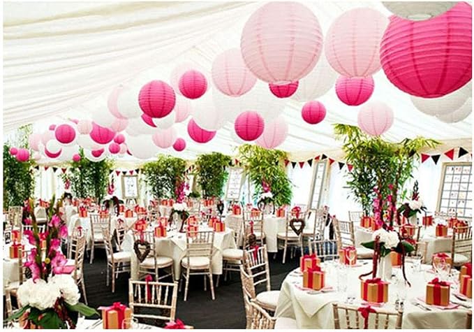 24pcs Hanging Round Paper Lanterns - Image 5