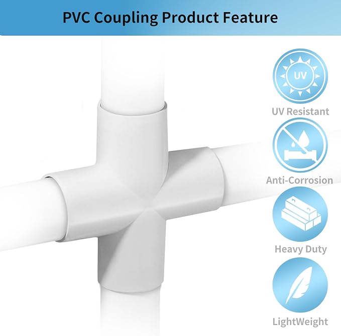 10Pack 3/4" PVC Cross, 4-Way PVC Pipe Fitting Connector | LESSO PVC Cross - Image 3