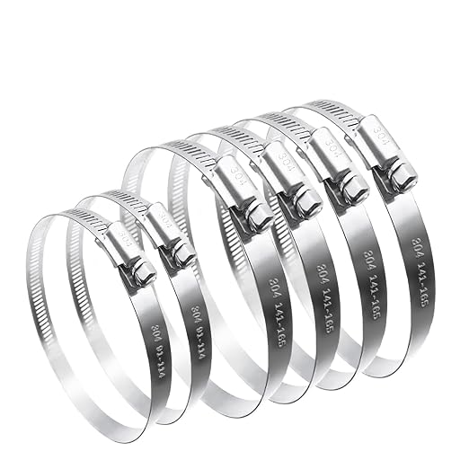 6PCS Adjustable Stainless Steel Duct Clamps by maierke