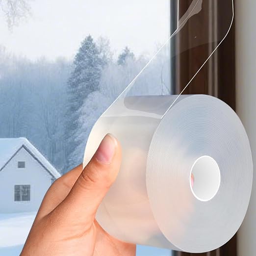 Transparent Window Weather Sealing Tape 2IN x 66 FT Draft Isolation No Residue by FOURGUNFuture