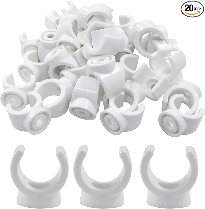 20 Pack 1/2 Inch Pipe Clamp, 16mm U-Shaped | Plastic PEX Clips, Pipe Hangers by Unknown