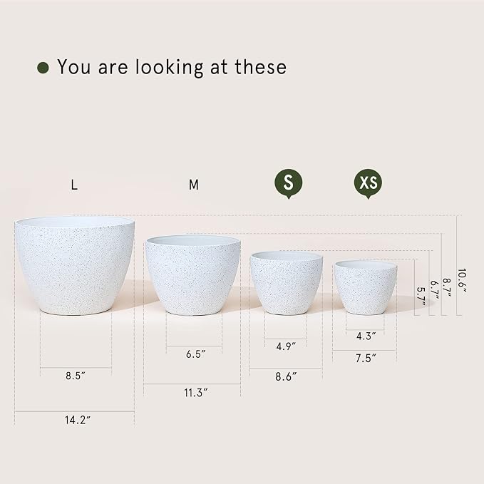 LA JOLIE MUSE Planter Pots, Indoor Outdoor Flower Pot, 8.6+7.5 Inch 2 Pack | - Image 6