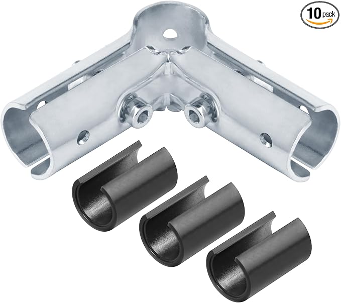 10 Sets 90 Degree Pipe Clamp Connectors, Fits 3/4" EMT Directly | Adapter Shims by Fanmao