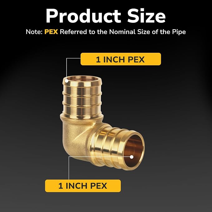 Pex Fittings, Heavy-Duty Brass Crimp Fittings - Image 2