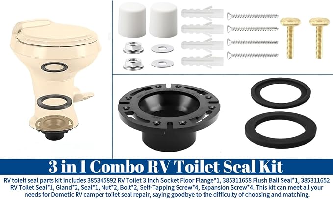 3 in 1 Combo RV Toilet Seal Kit - Image 6