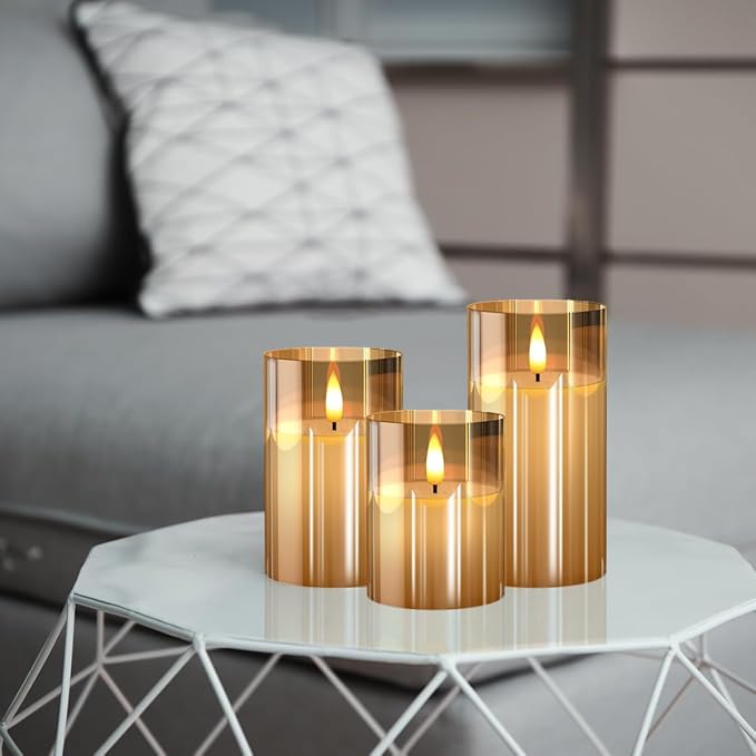 Tyawon Glass Battery Operated LED Flameless Candles - Image 4