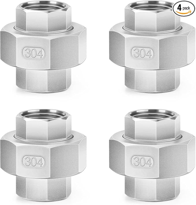 ChillWaves 304 Stainless Steel Cast Pipe Fitting, Union，3/8" NPT Female Thread by VisittheCHILLWAVES