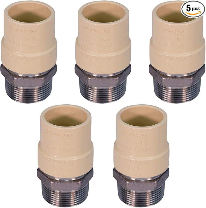 Midline Valve TTDQN112-OM-5 Male x CPVC Adapter Transition Pipe Fitting Durable by MidlineValve