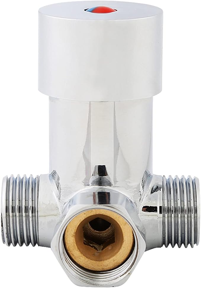 Thermostatic Mixing Valve for Shower & Sink – G1/2" NPT Solid Brass Hot and - Image 9
