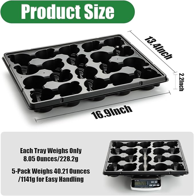RooTrimmer 20 Cell Plant Trays for Carrying 3 inch Round Nursery Pots, Sturdy - Image 2